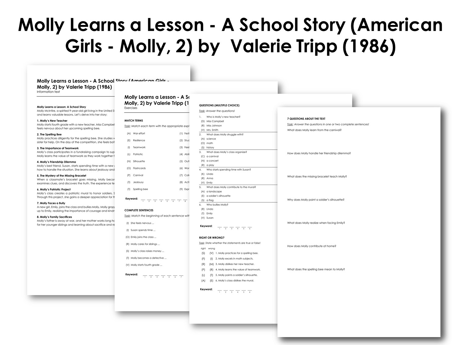 Molly Learns a Lesson - A School Story (American Girls - Molly, 2) by  Valerie Tripp (1986)