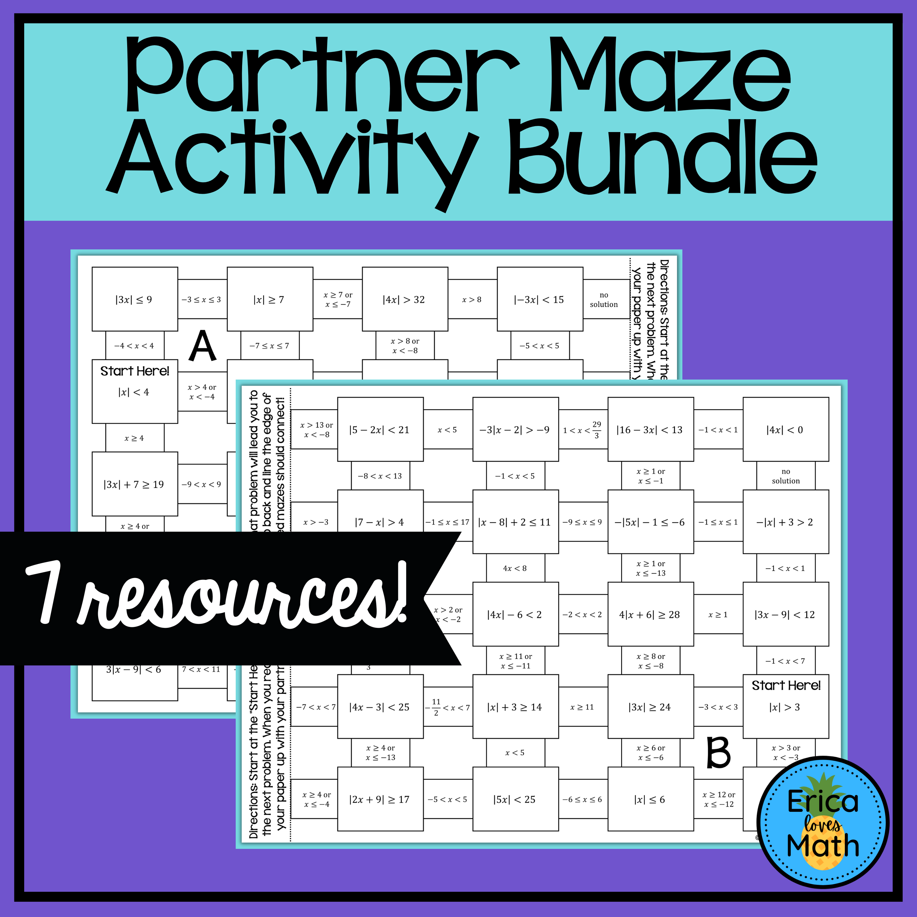 Partner Maze Activity Bundle