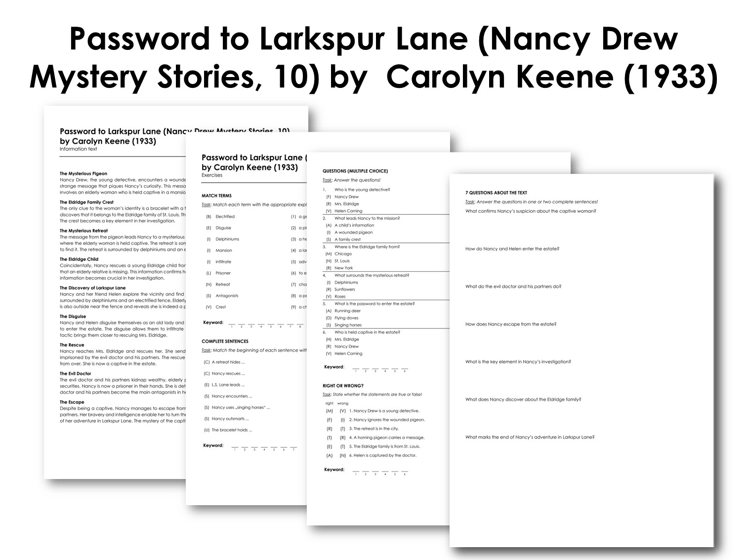 Password to Larkspur Lane (Nancy Drew Mystery Stories, 10) by  Carolyn Keene (1933)