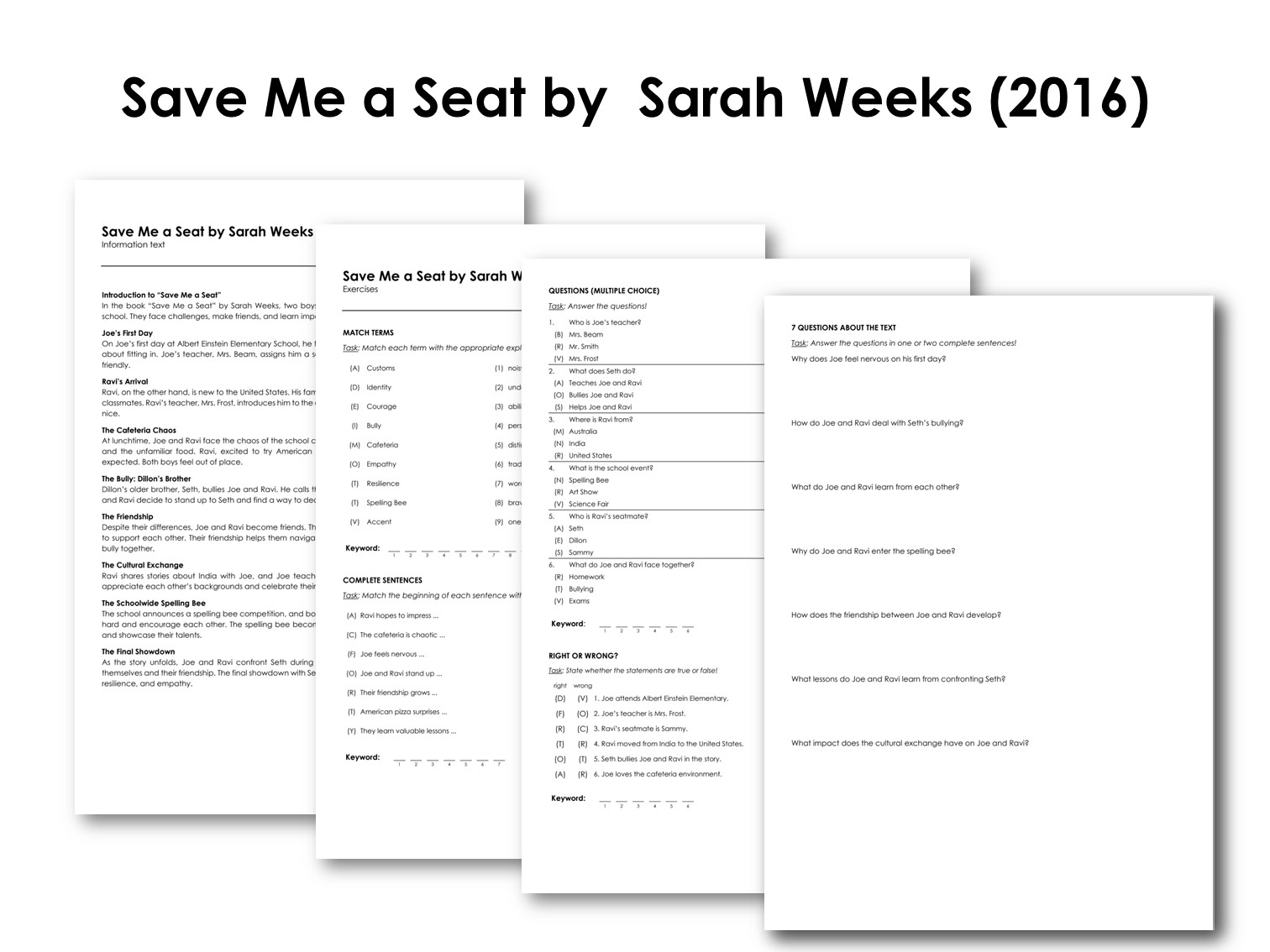 Save Me a Seat by  Sarah Weeks (2016)