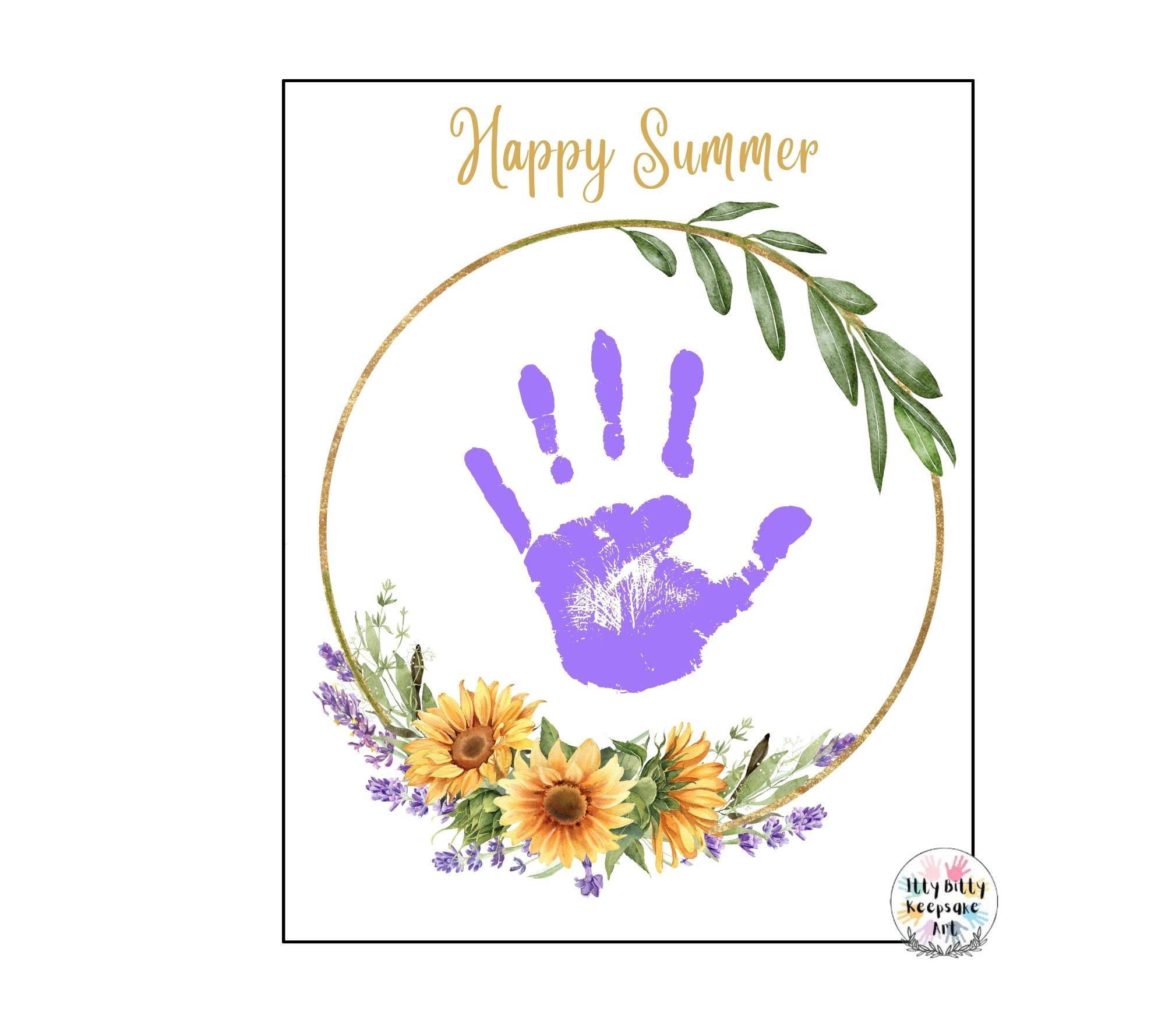 Summer Wreath Handprint Craft Printable Template / Summer Crafts