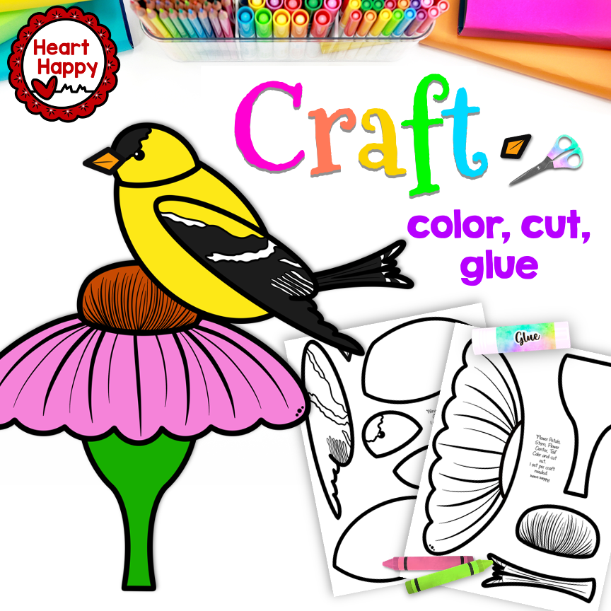 Goldfinch Bird Craft | State Symbols Craft | Spring Craft