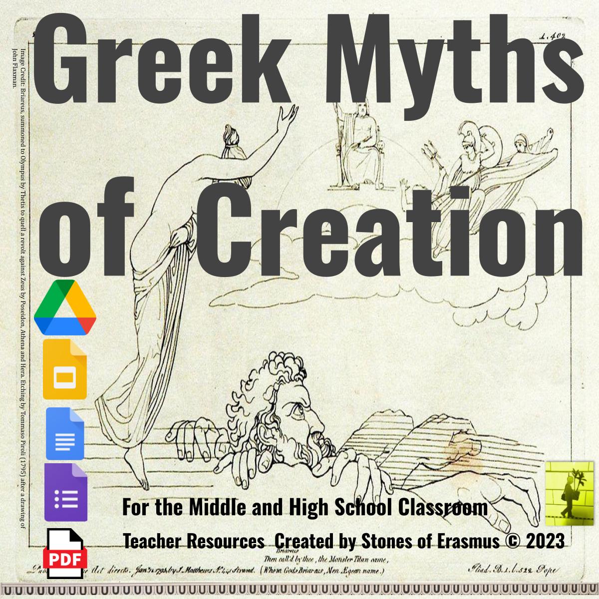 Greek Creation Myths Thematic Bundle | Engaging Lessons for Grades 8-10 ELA