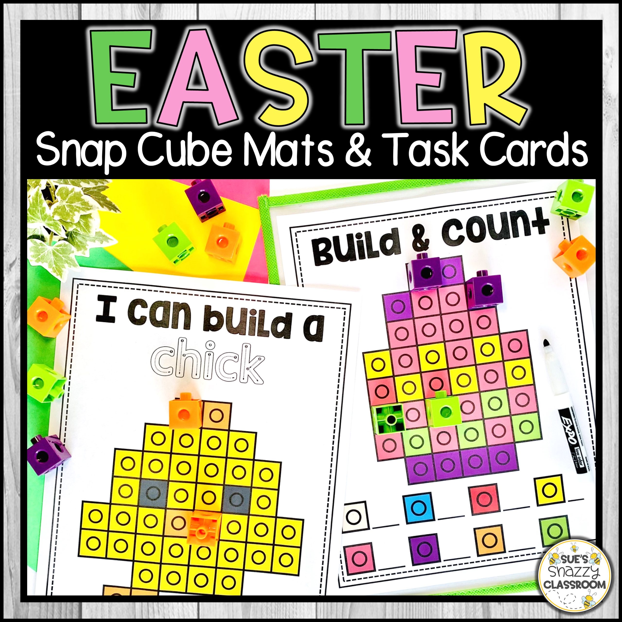 Easter Snap Cubes Activity Mats | Fine Motor Task Cards | Math Center