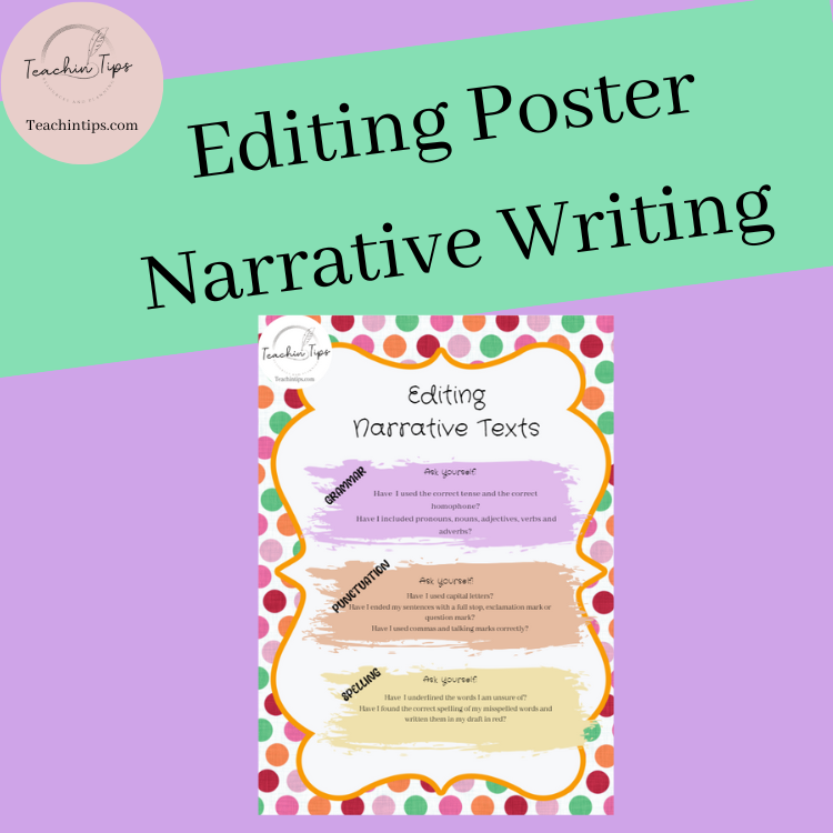 Editing Poster Narrative Writing | How to Edit a Narrative Text | Creative Texts