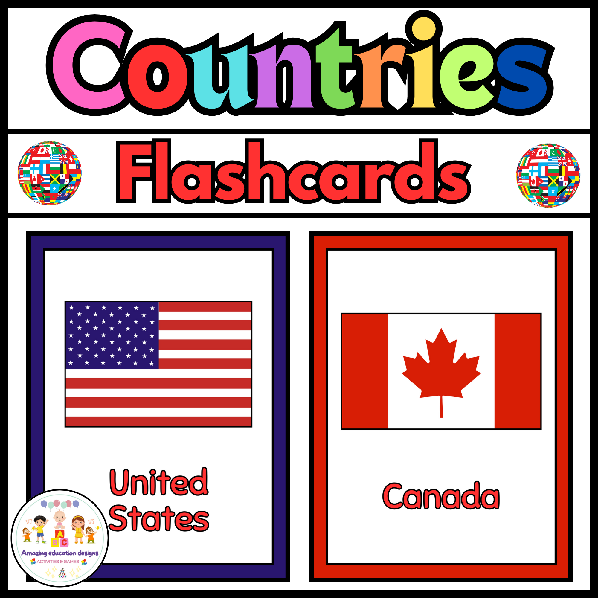 Activities Flags Countries Flashcards Worksheets