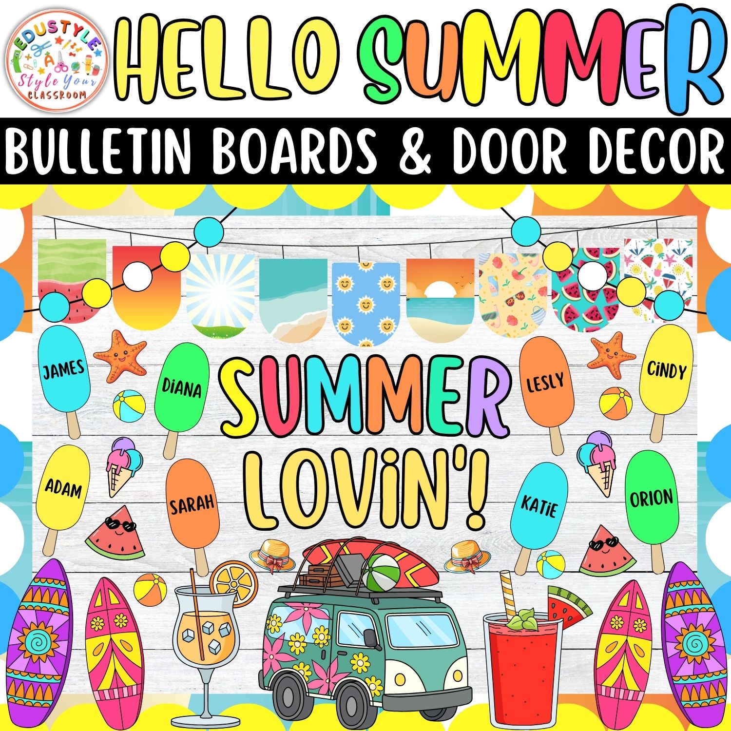 Summer lovin'!: Summer Bulletin Boards And Door Decor Kits | June And July Decor