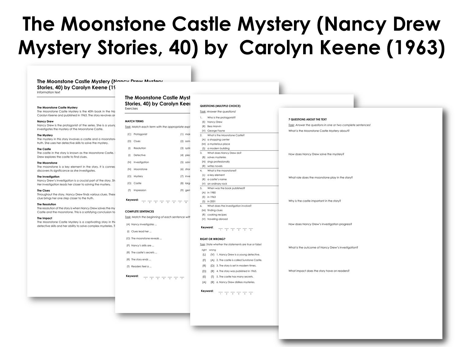 The Moonstone Castle Mystery (Nancy Drew Mystery Stories, 40) by  Carolyn Keene (1963)