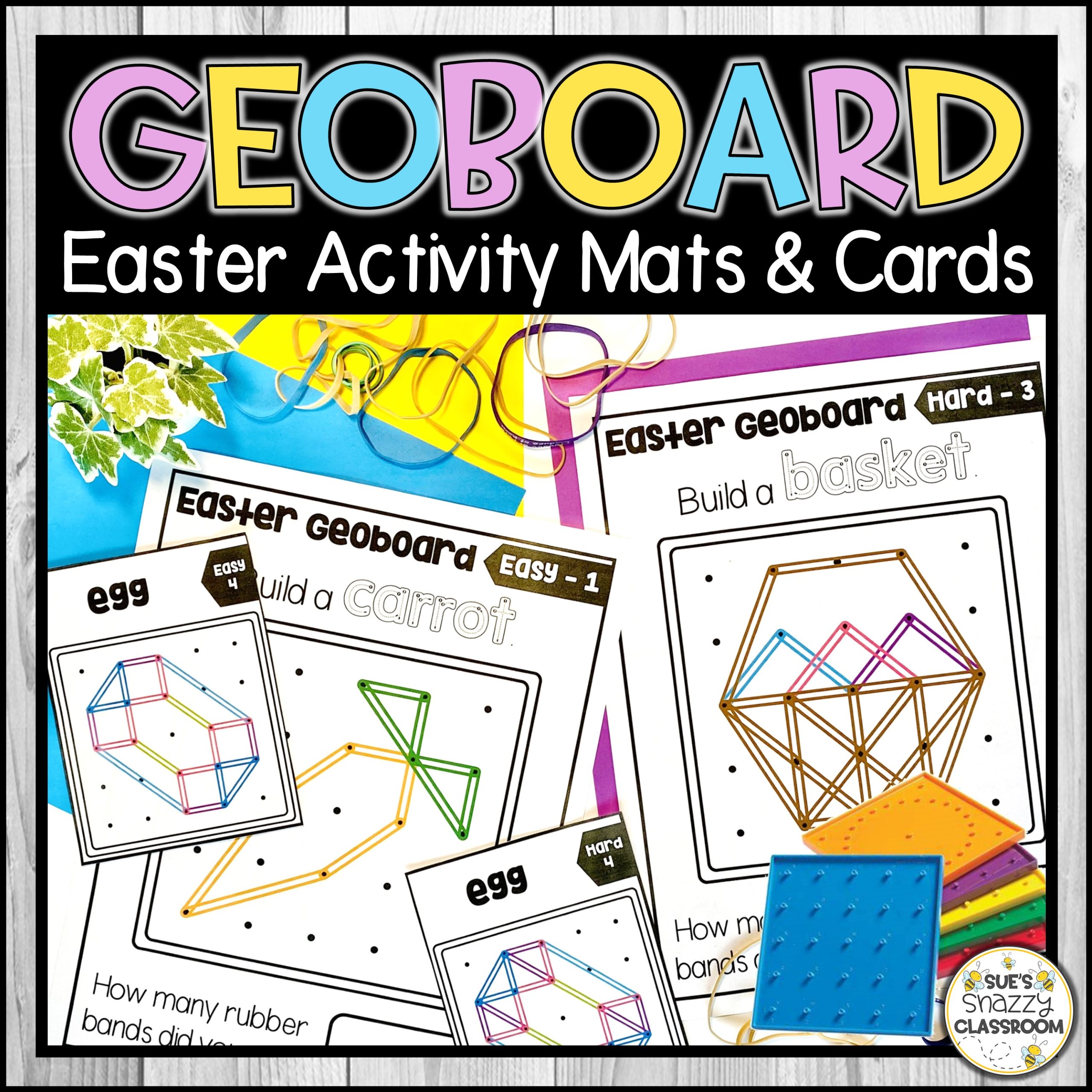 Easter Geoboard Task Cards and Activity Mats | Math and Shapes Center