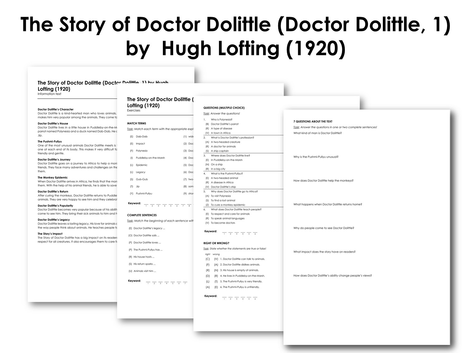 The Story of Doctor Dolittle (Doctor Dolittle, 1) by  Hugh Lofting (1920)