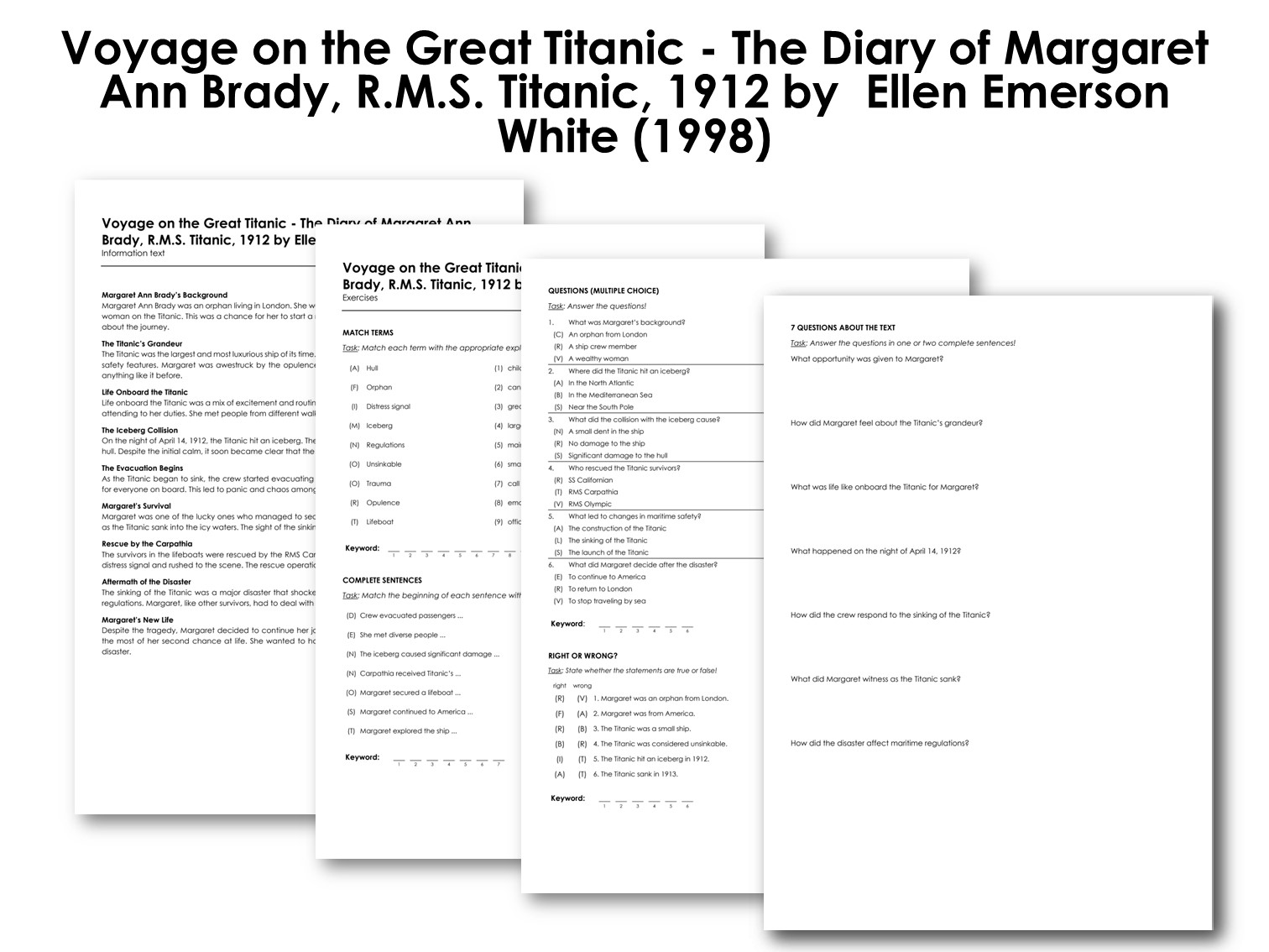 Voyage on the Great Titanic - The Diary of Margaret Ann Brady, R.M.S. Titanic, 1912 by  Ellen Emerso