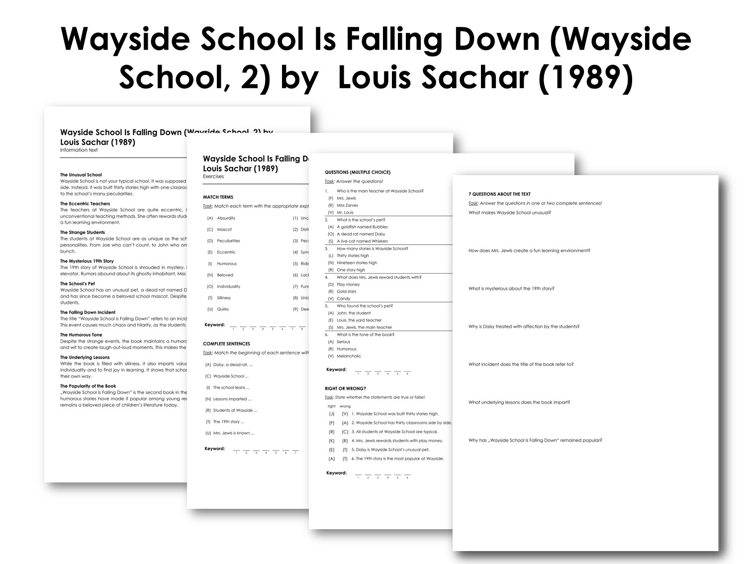 Wayside School Is Falling Down (Wayside School, 2) by  Louis Sachar (1989)