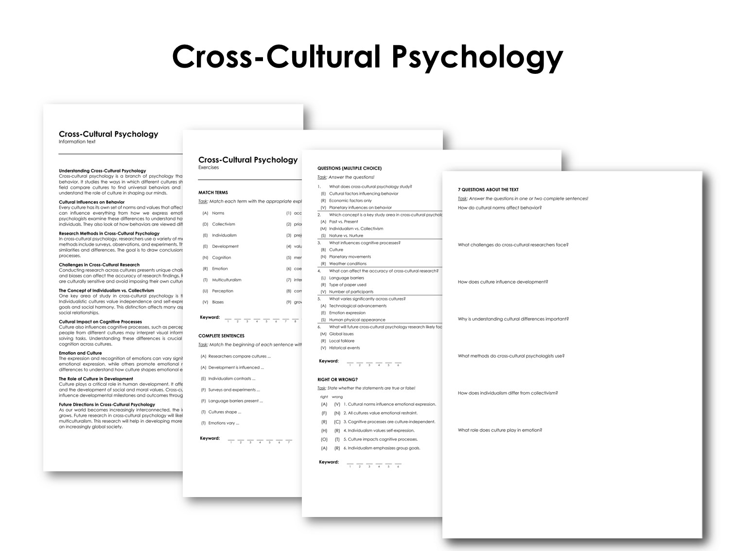 Cross-Cultural Psychology