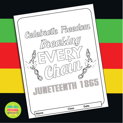 Juneteenth Coloring Page | Celebrate Freedom Breaking Every Chain ...