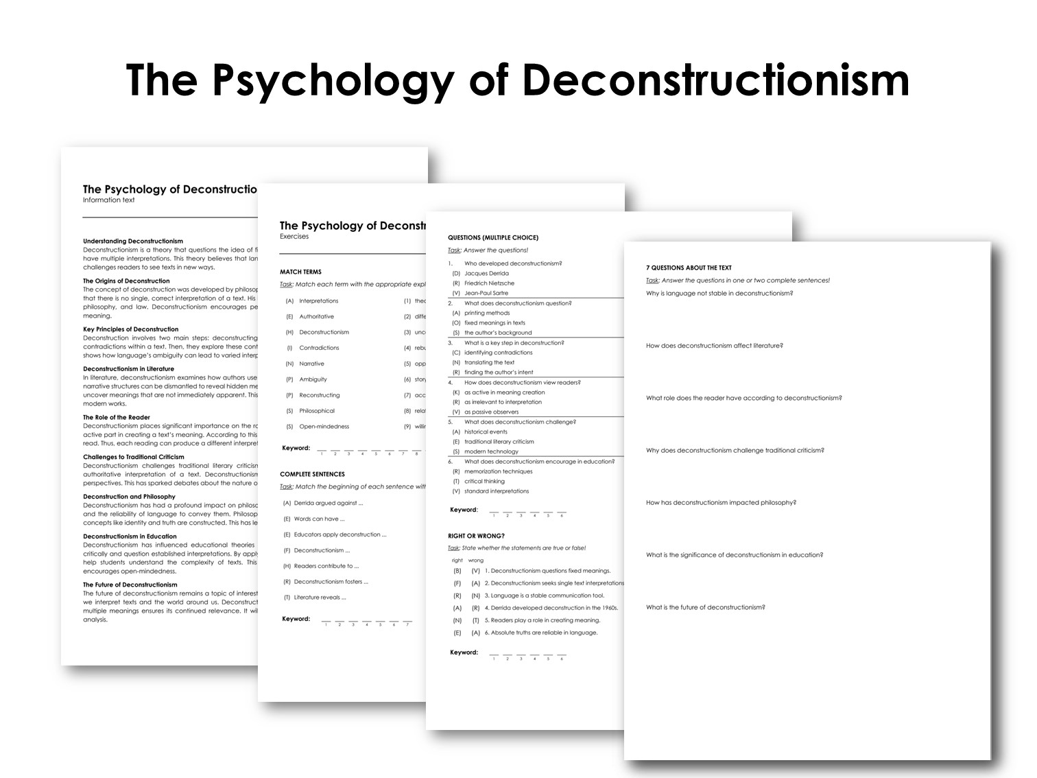 The Psychology of Deconstructionism