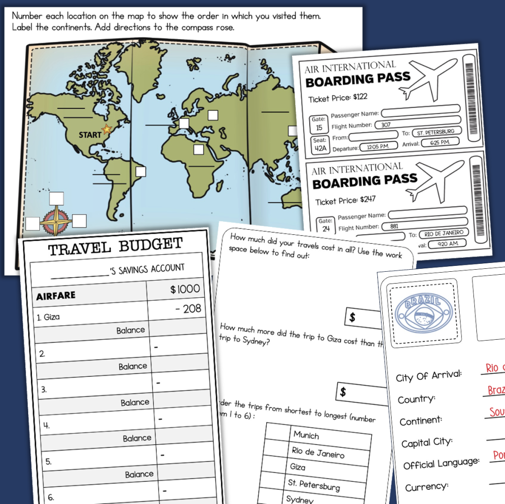 Math Geography Country Research 3rd 4th Grade Math Enrichment Project Geography 7 ...