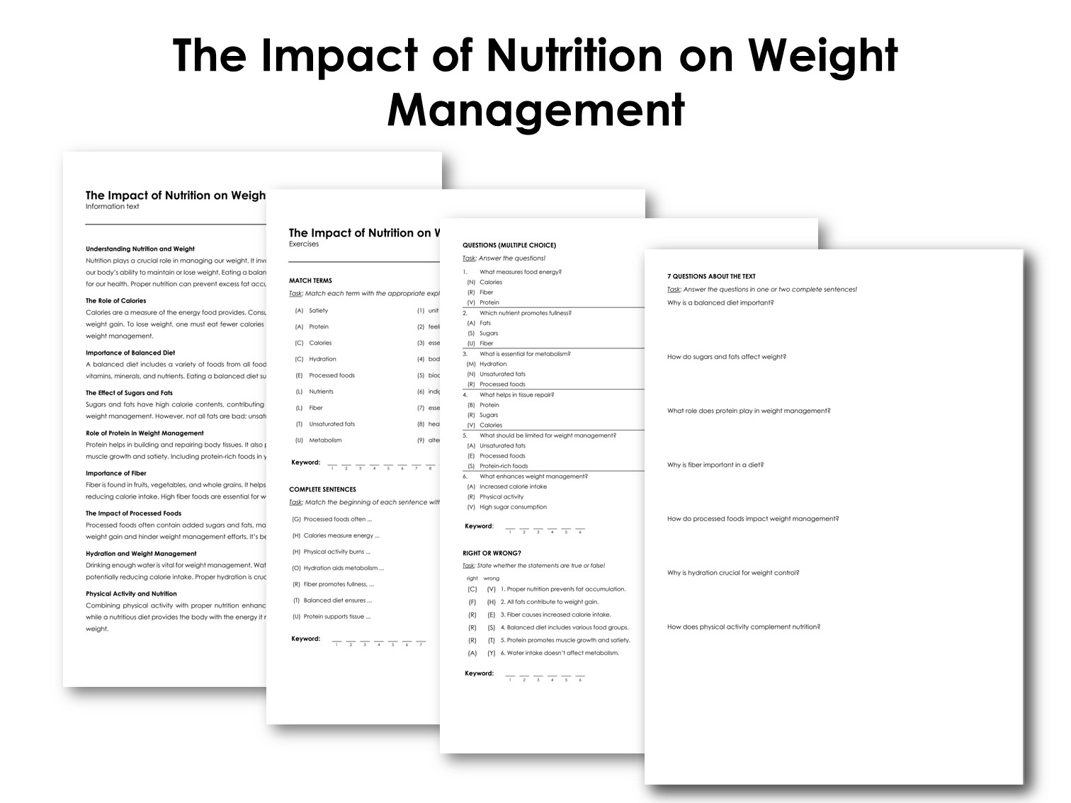 The Impact of Nutrition on Weight Management