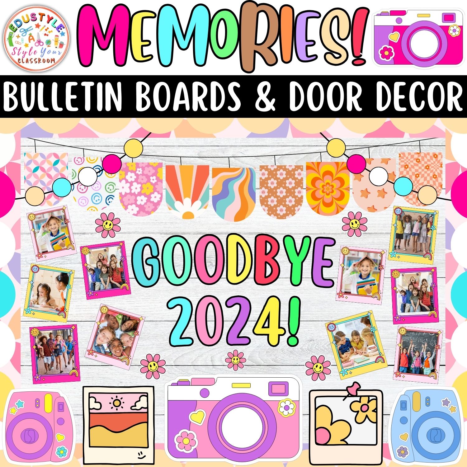 Goodbye 2024!: Memories And Summer Bulletin Boards And Door Decor Kit | June And July Decor