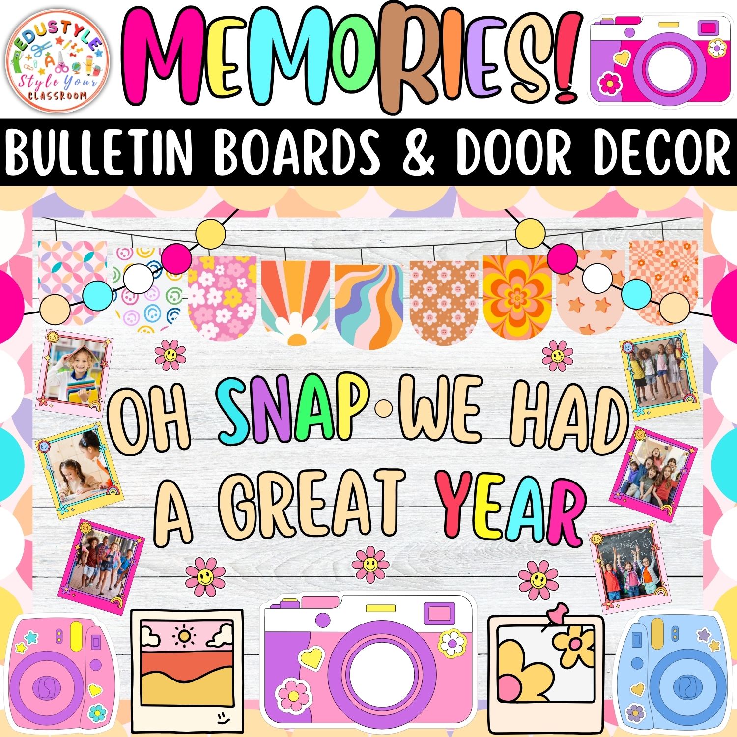 Oh Snap - We had a great: Memories And Summer Bulletin Boards And Door Decor Kit | June And July