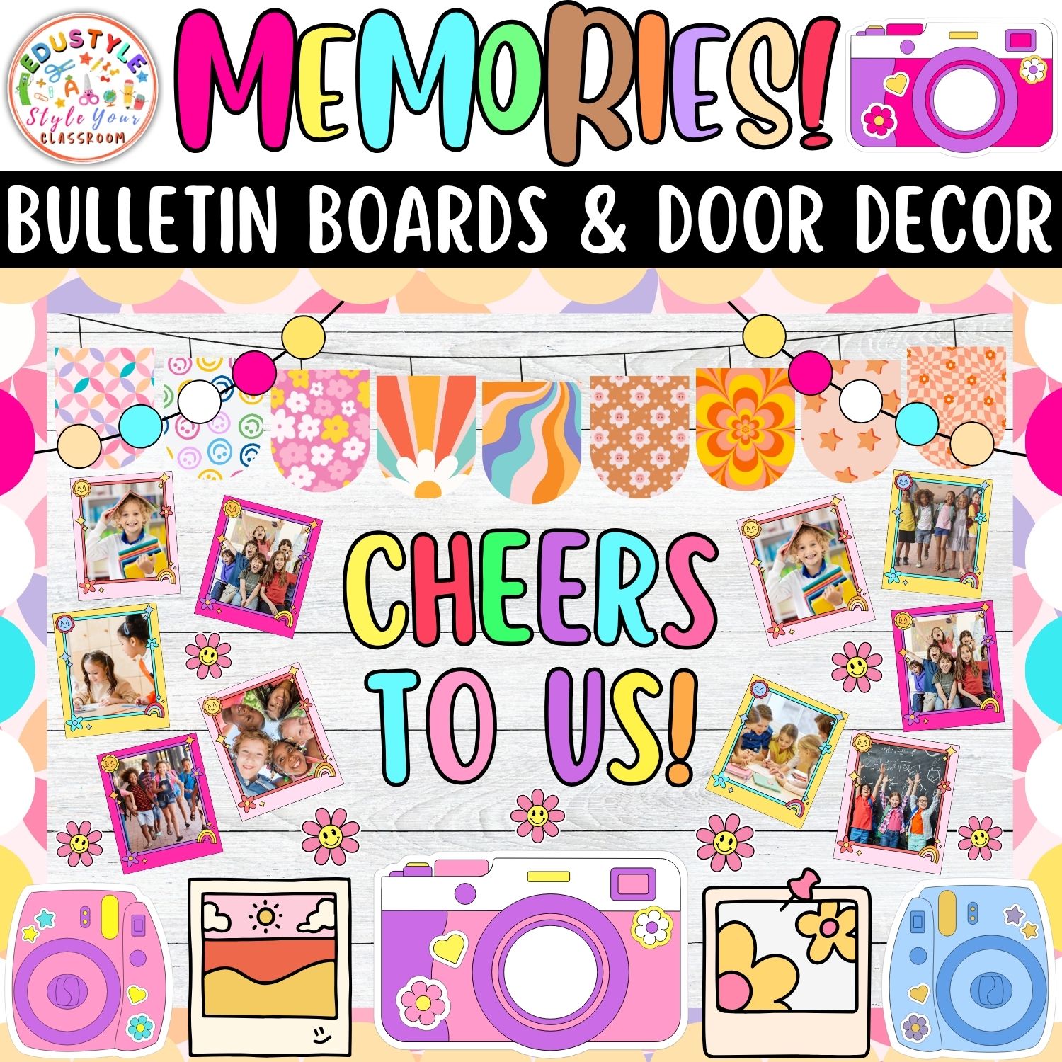 Cheers to Us!: Memories And Summer Bulletin Boards And Door Decor Kit | June And July Decor