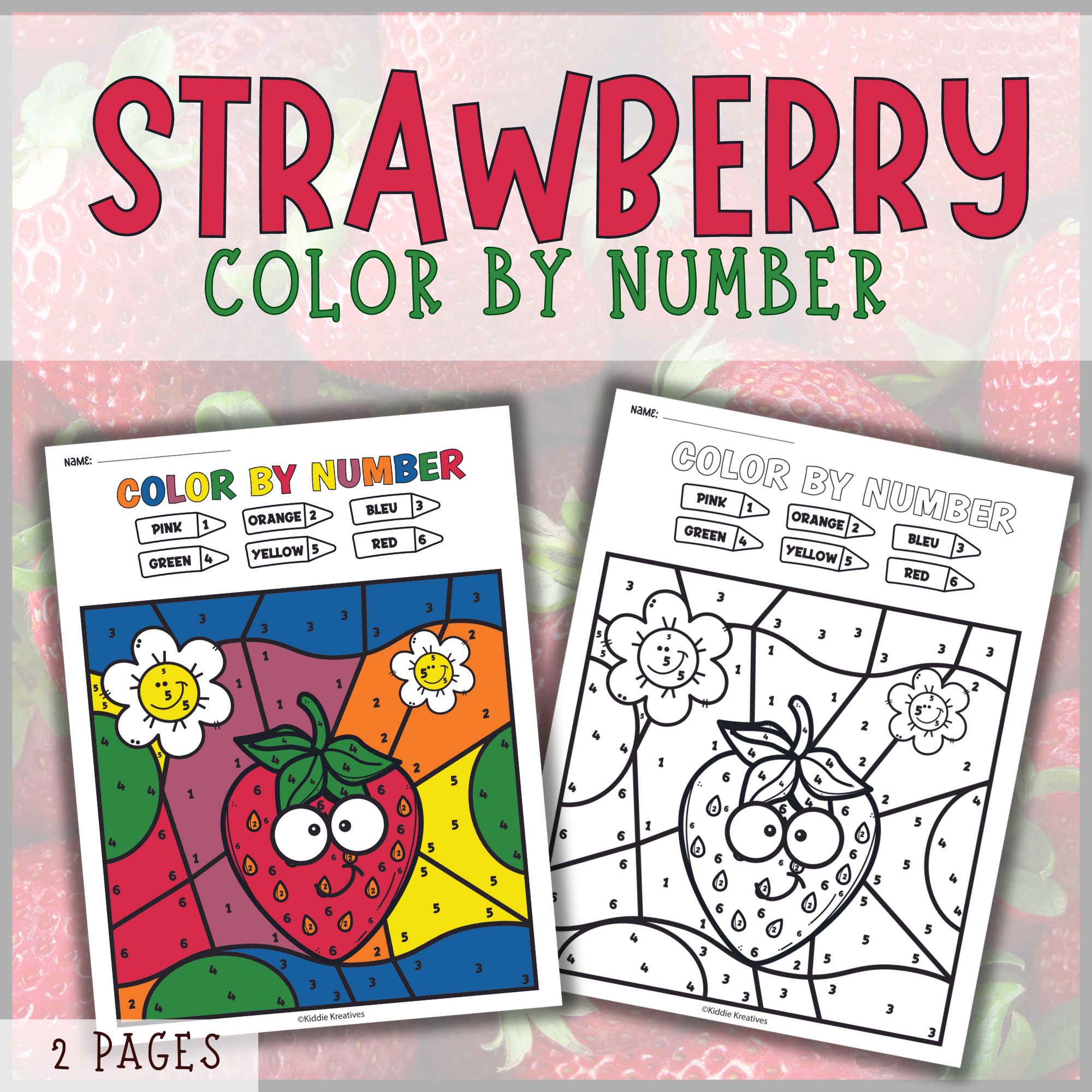 Berry Bright Math Fun: Strawberry Color by Numbers Summer Worksheet Bonanza!