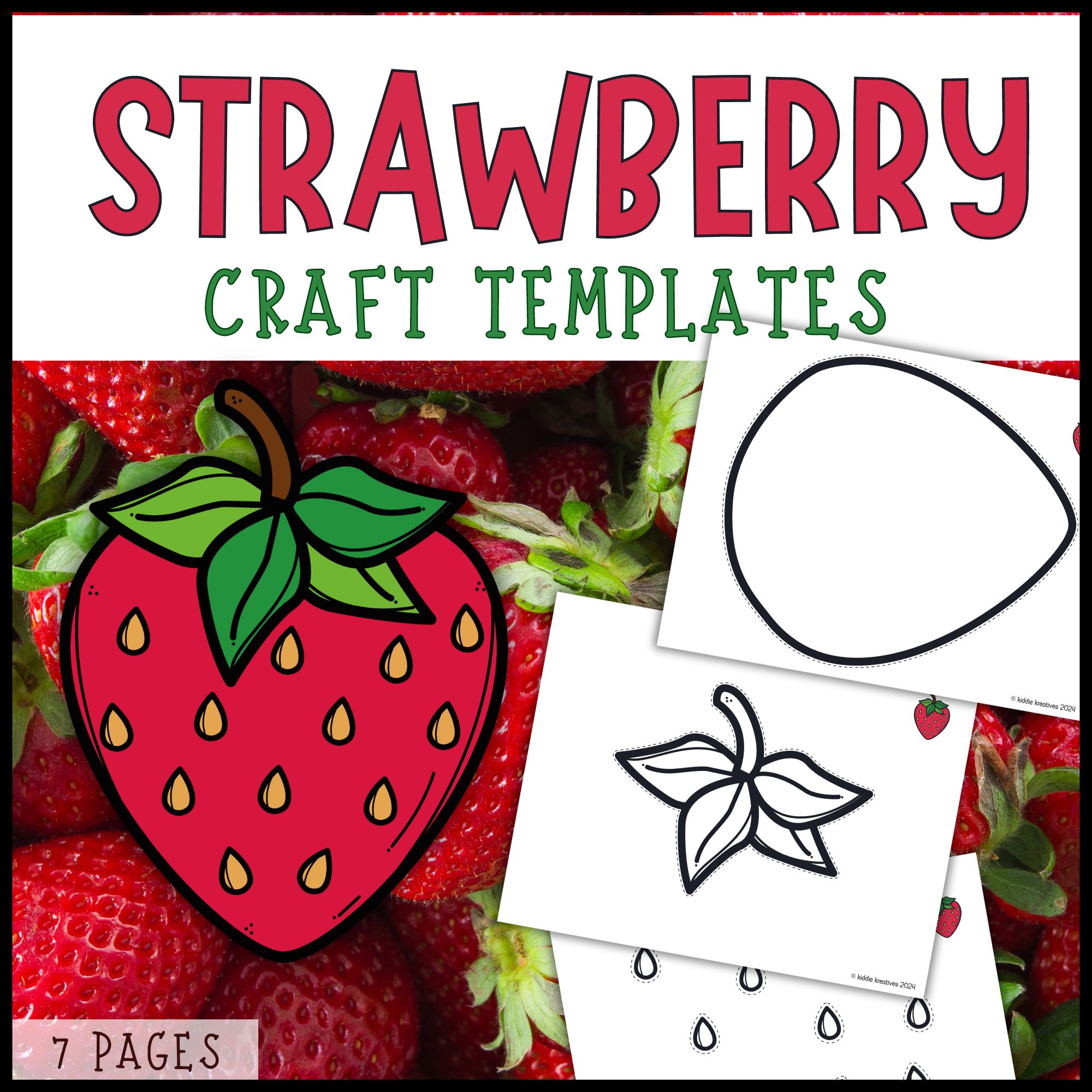 Strawberry Craft Templates: Fun Summer Fruit Cutting Practice for Kids