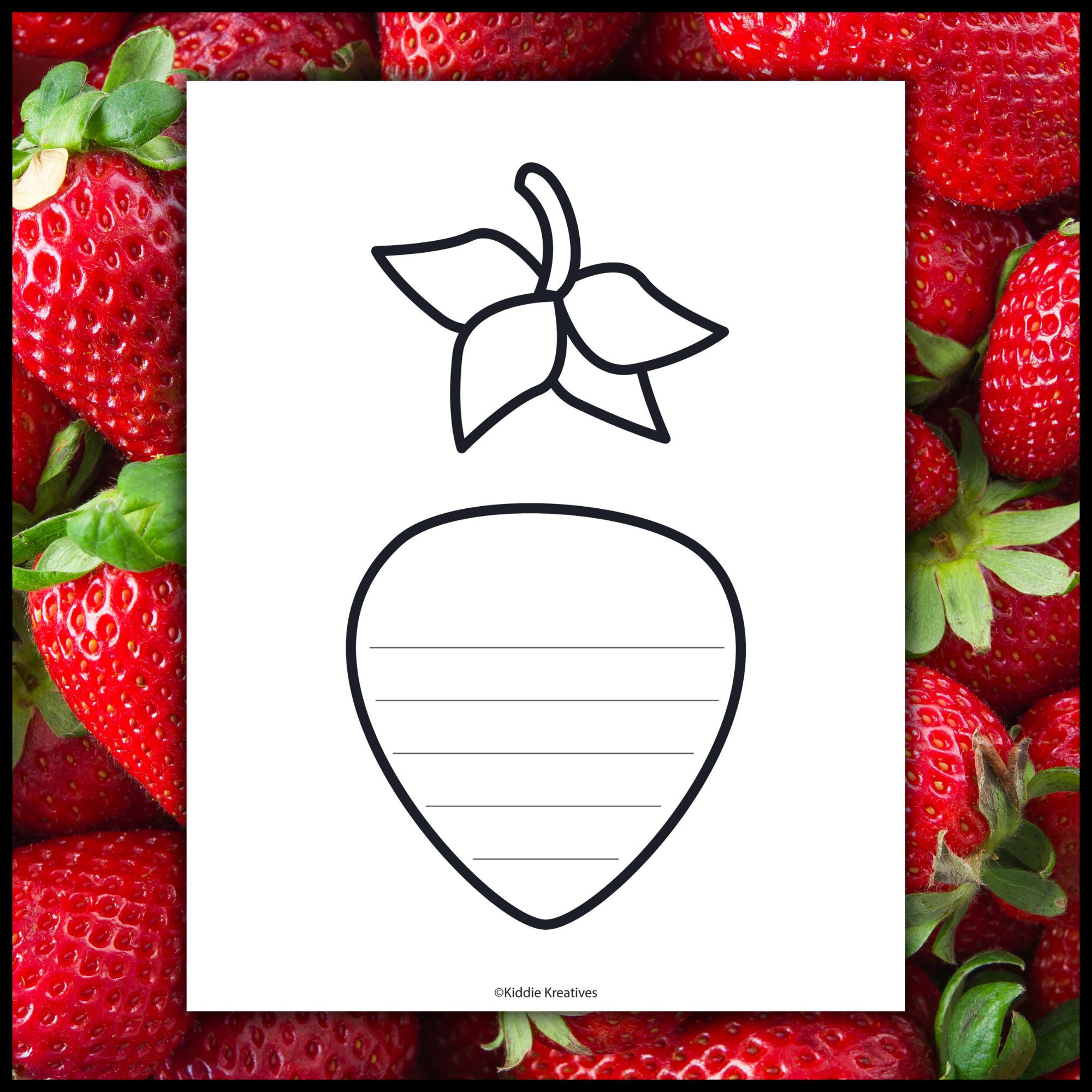 Strawberry Writing Prompt Templates: Lined Craft for Creative Expression