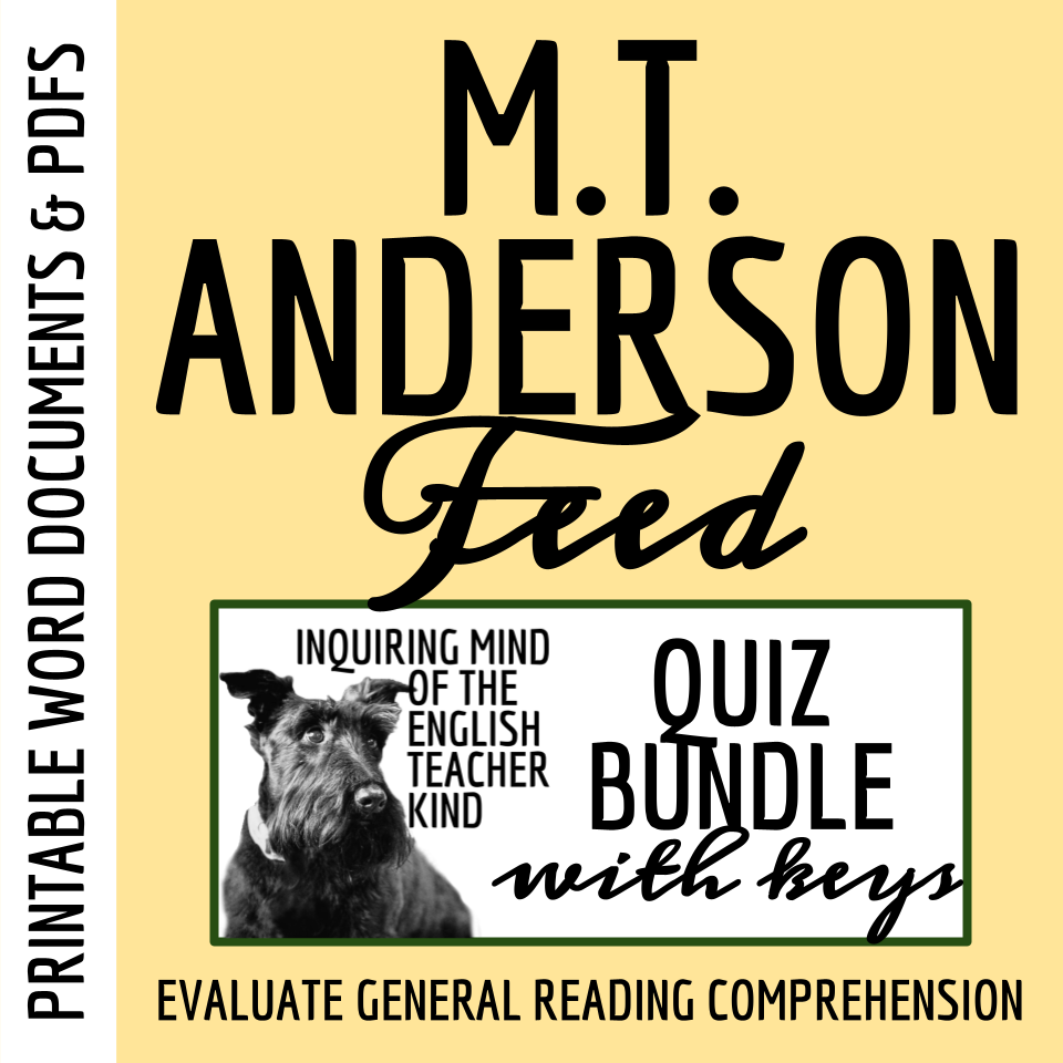 Feed by M.T. Anderson Quiz and Answer Key Bundle
