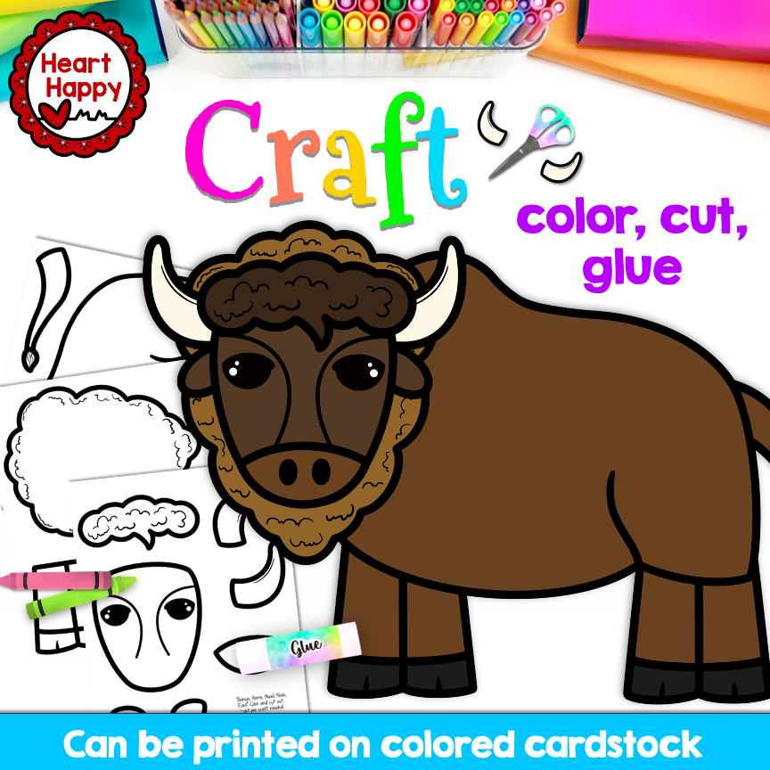 Bison Craft | Buffalo Craft | Kansas Oklahoma Wyoming State Symbols