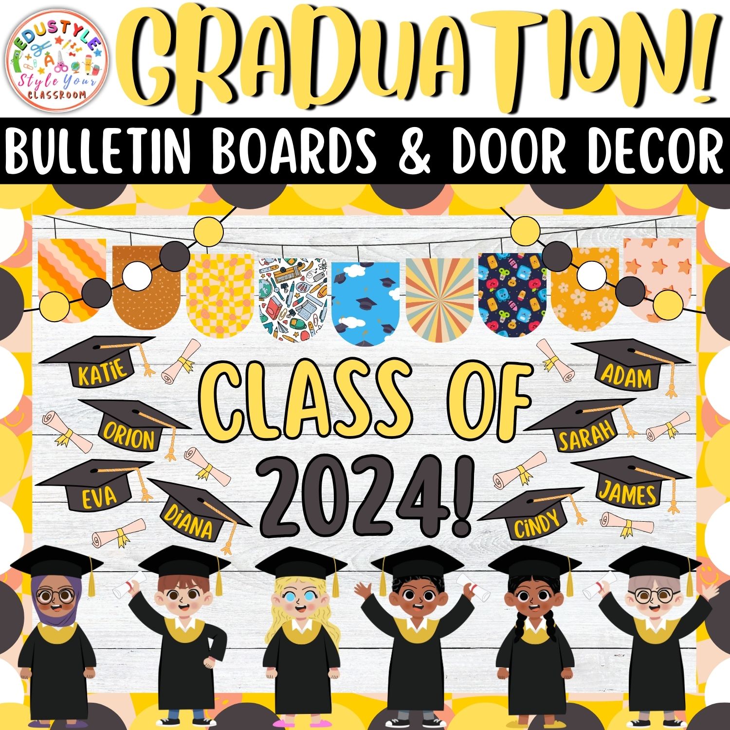 Class Of 2024!: Graduation And May Bulletin Boards And Door Decor Kit | May And June Decor