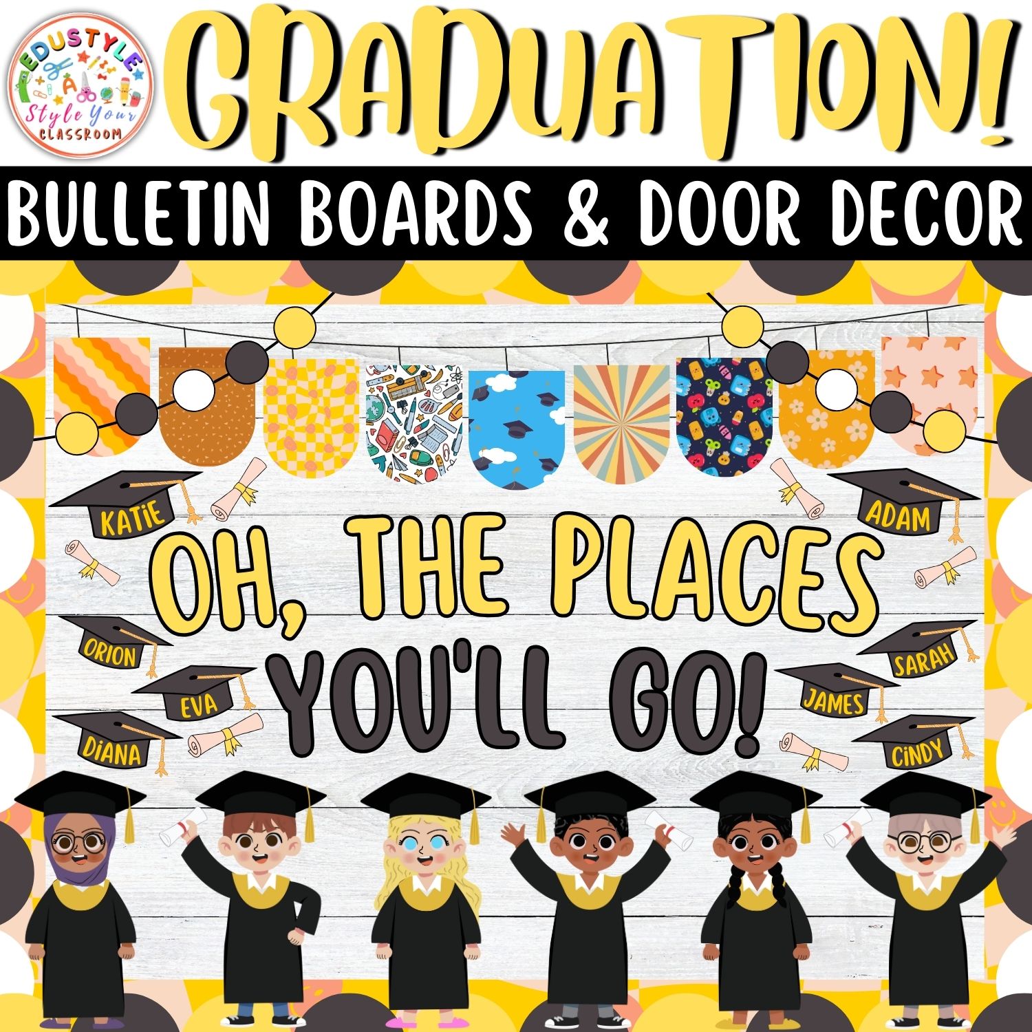 Oh the places you: Graduation And May Bulletin Board And Door Decor Kit | May And June Decor