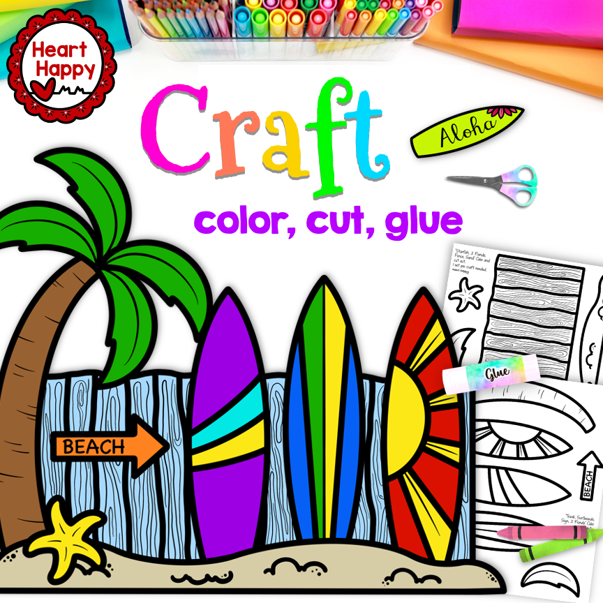 Beach and Surfboard Craft | Ocean | Summer | End of Year | Luau