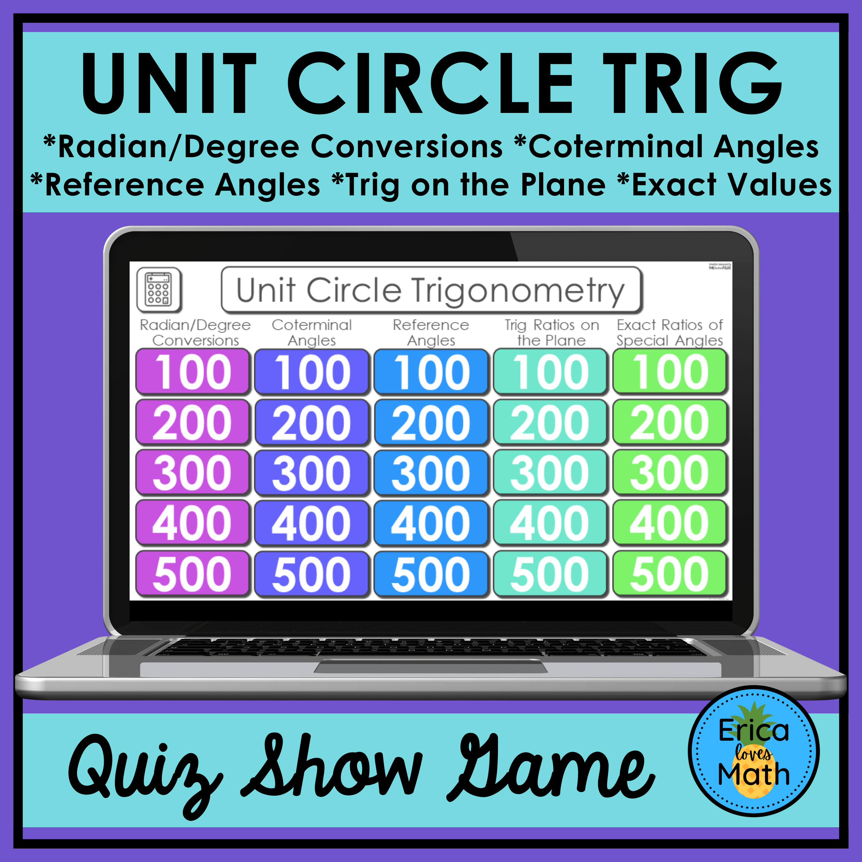 Unit Circle Trigonometry Review Game