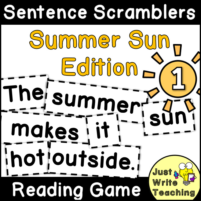 Summer Sun - Sentence Scramblers Reading Game