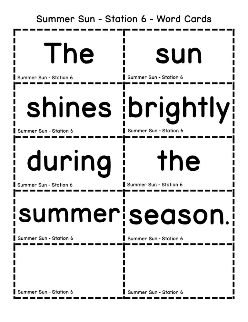 Sentences For Sun Summer Sun - Sentence Scramblers Reading Game | Made By Teachers