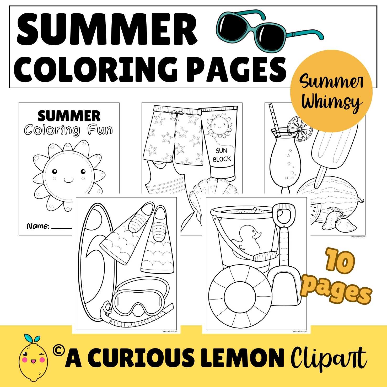 Summer Coloring Pages | Summer Whimsy Collection
