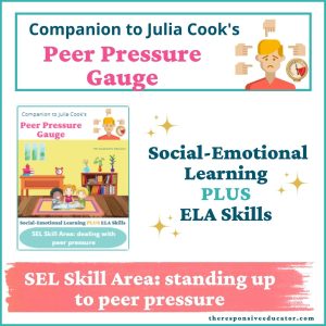 Peer Pressure Gauge Interactive Read Aloud Lesson Plan ELA SEL Activities