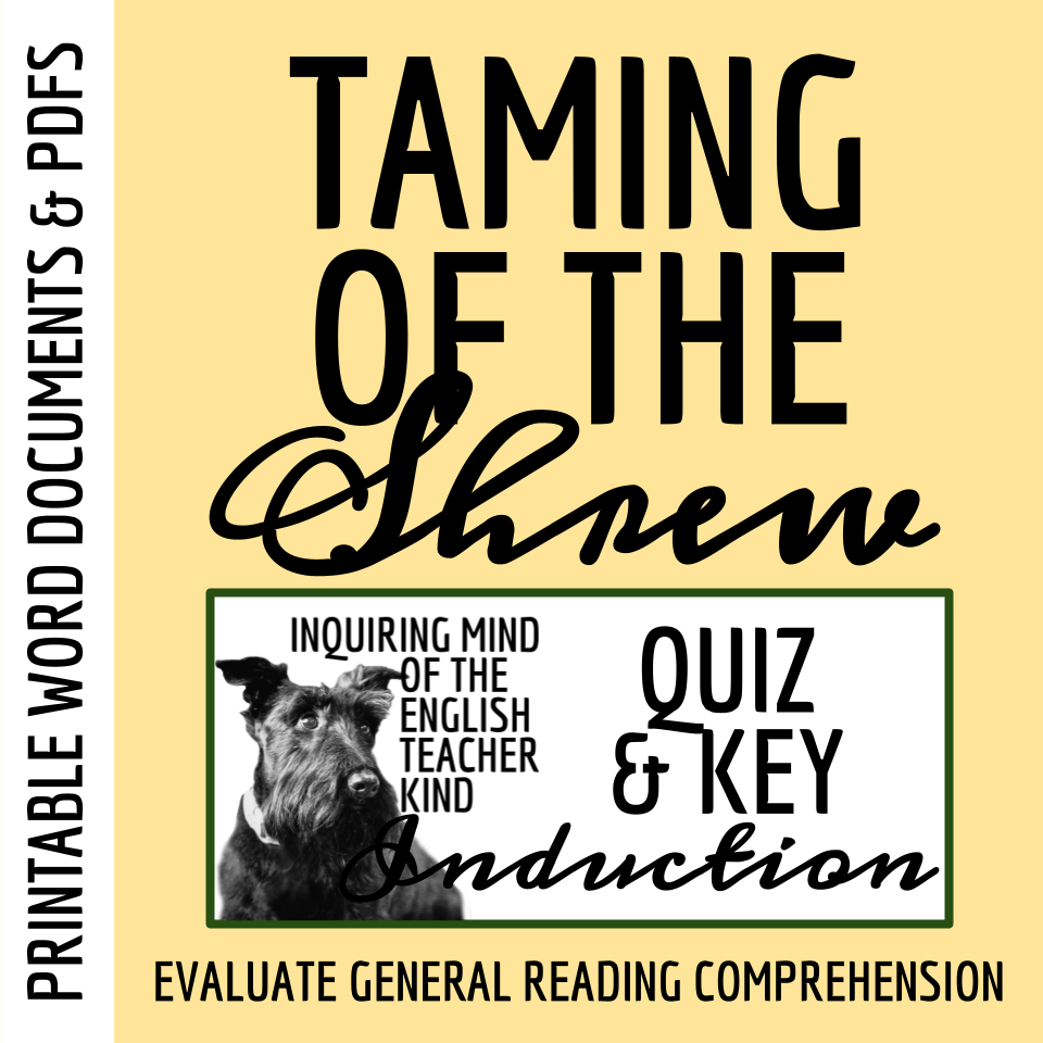 Taming of the Shrew Induction Quiz and Answer Key for High School