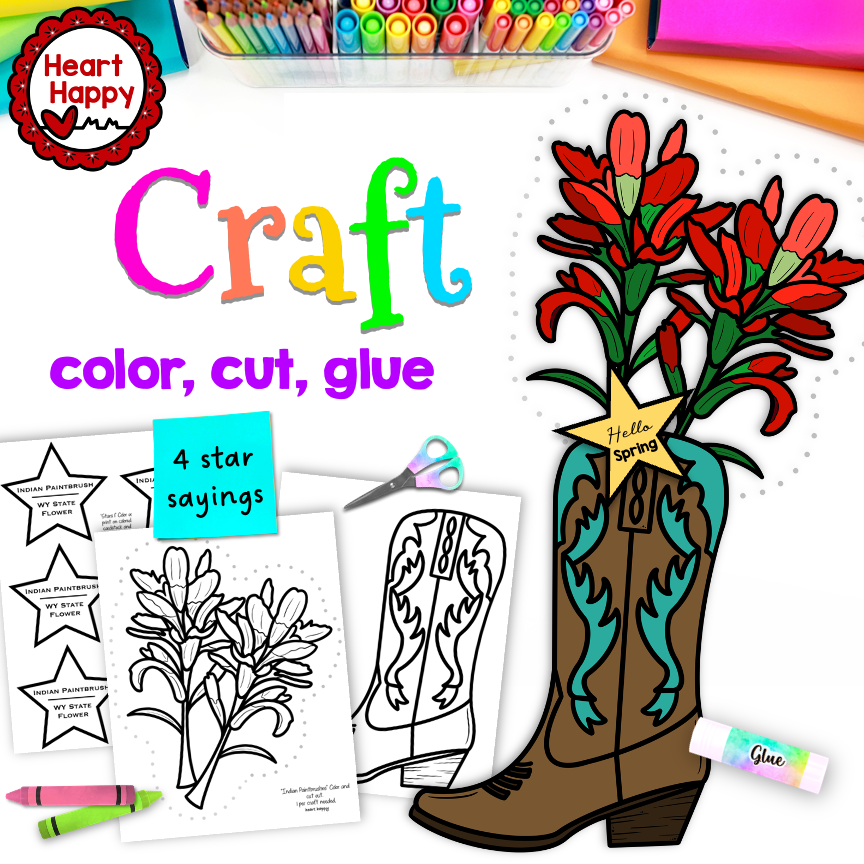 Indian Paintbrush Flower Craft | Spring Craft | Wyoming State Symbols