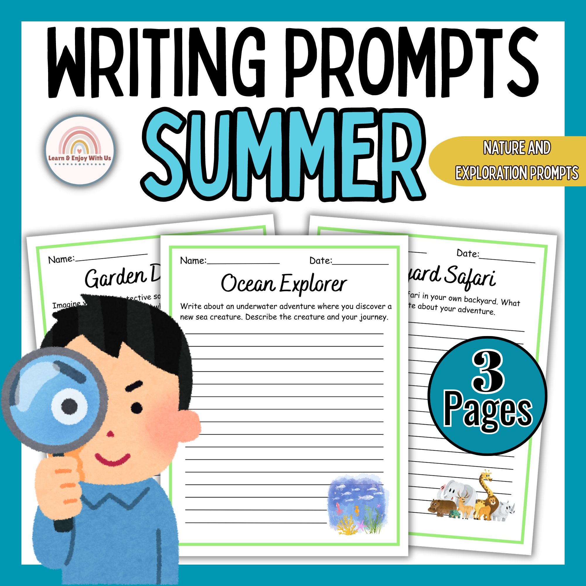 Summer Writing Prompts 4th Grade | Nature and Exploration Prompts