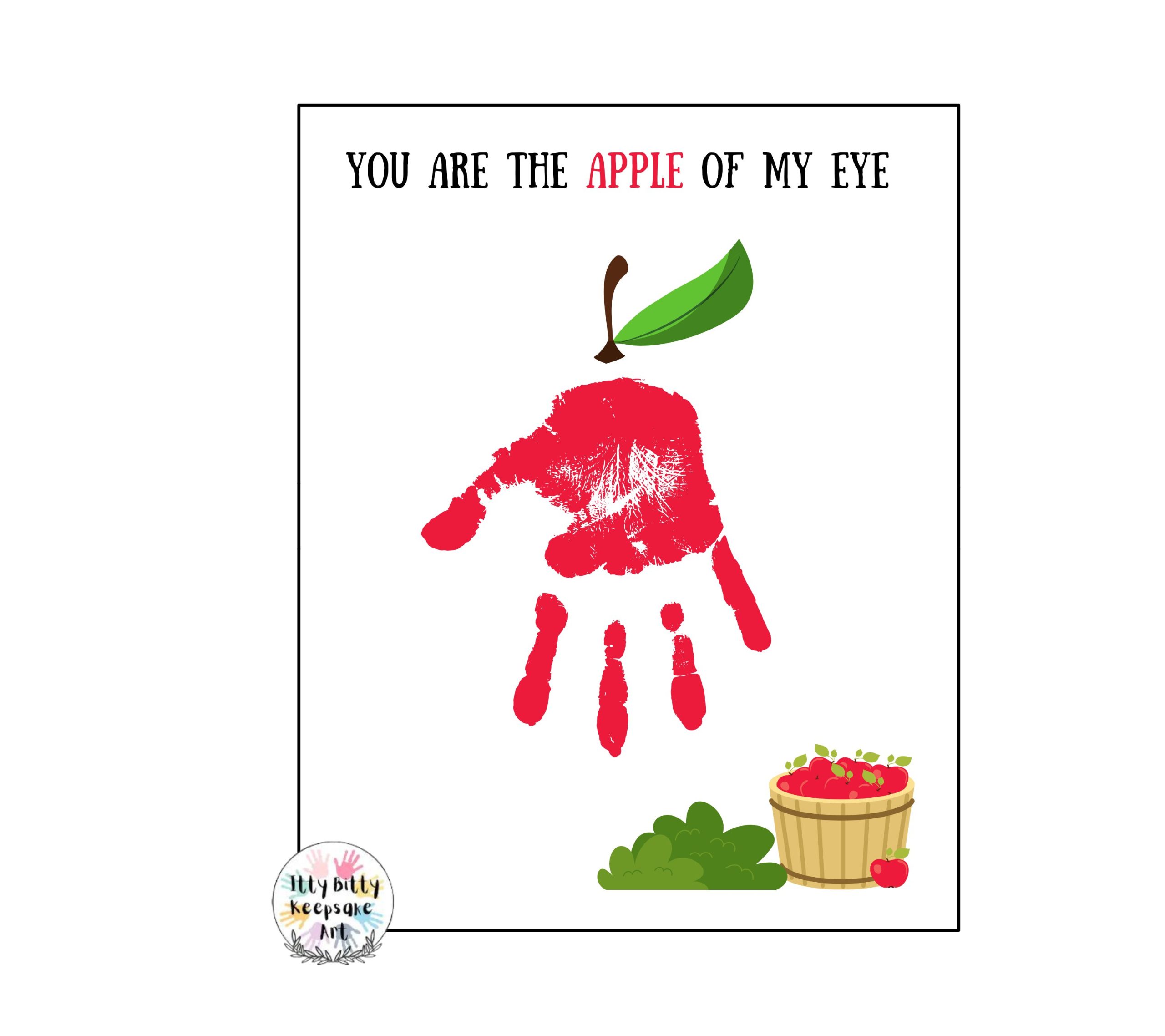 Apple of my Eye Handprint Art Craft Printable Template / Fall Craft