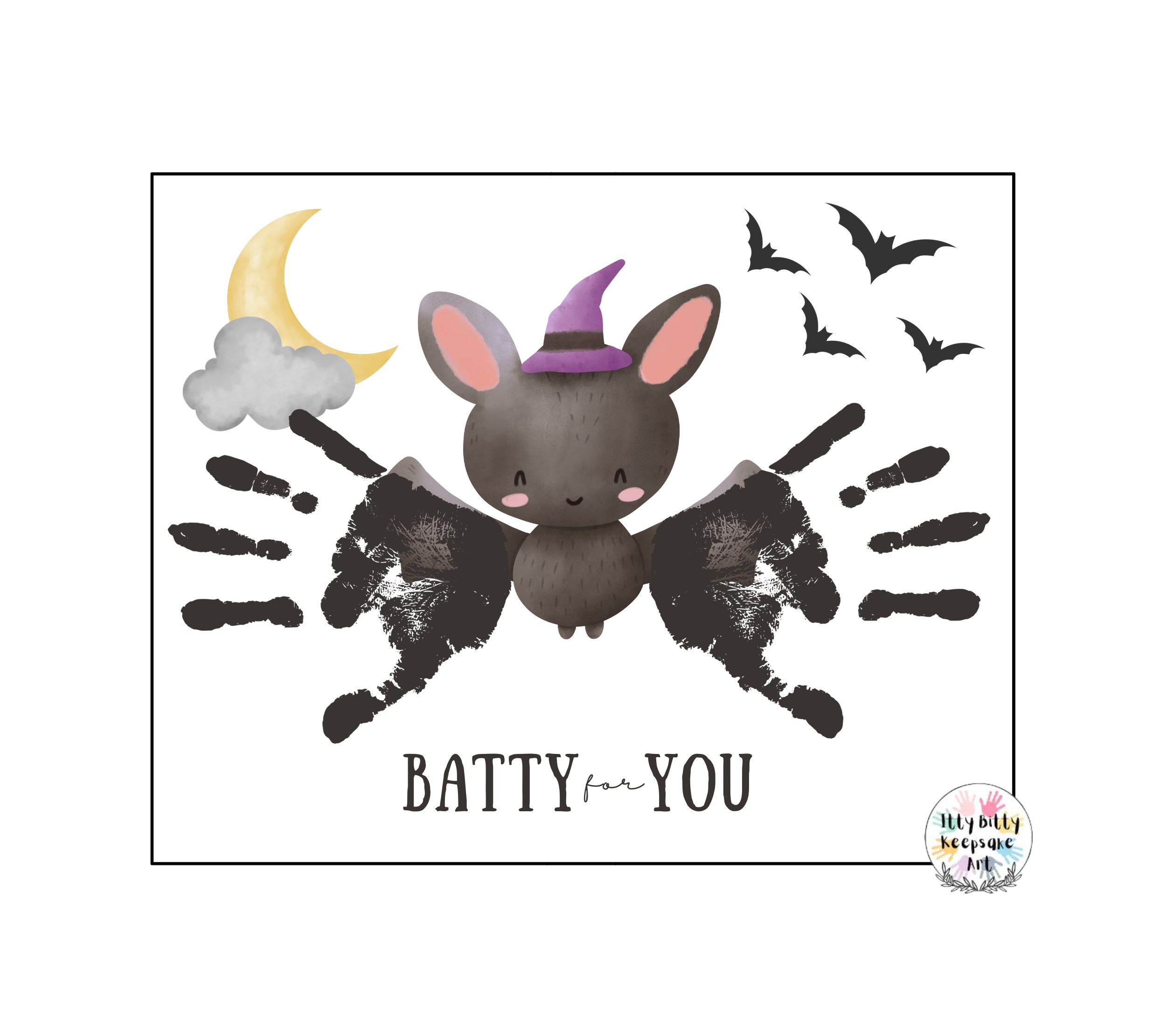 Fall Bat Handprint Art Craft Printable Template / Fall Craft / Autumn