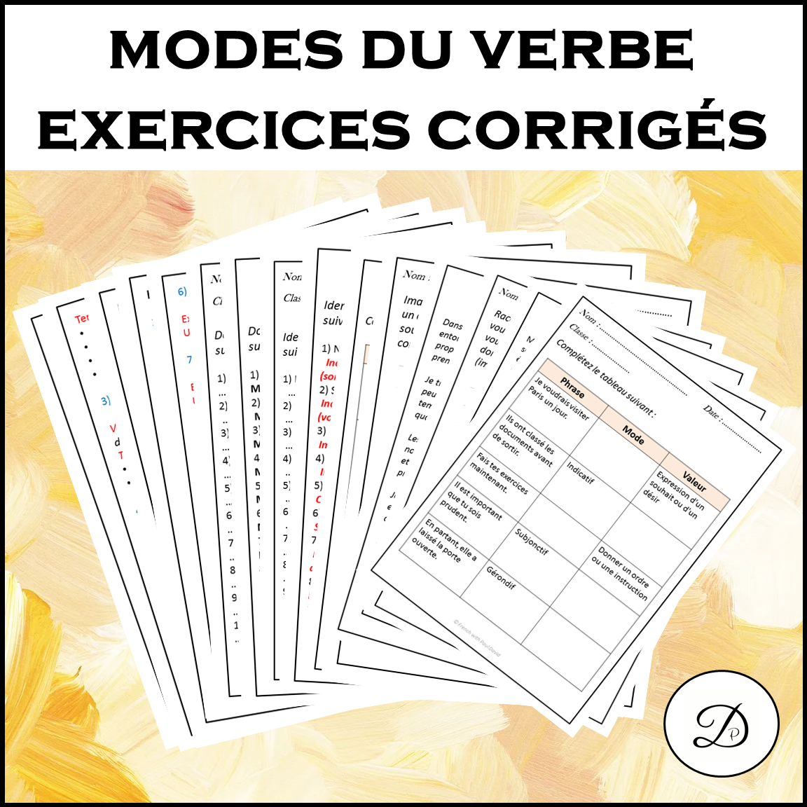 Les modes du verbe - Explications et exercices corrigés