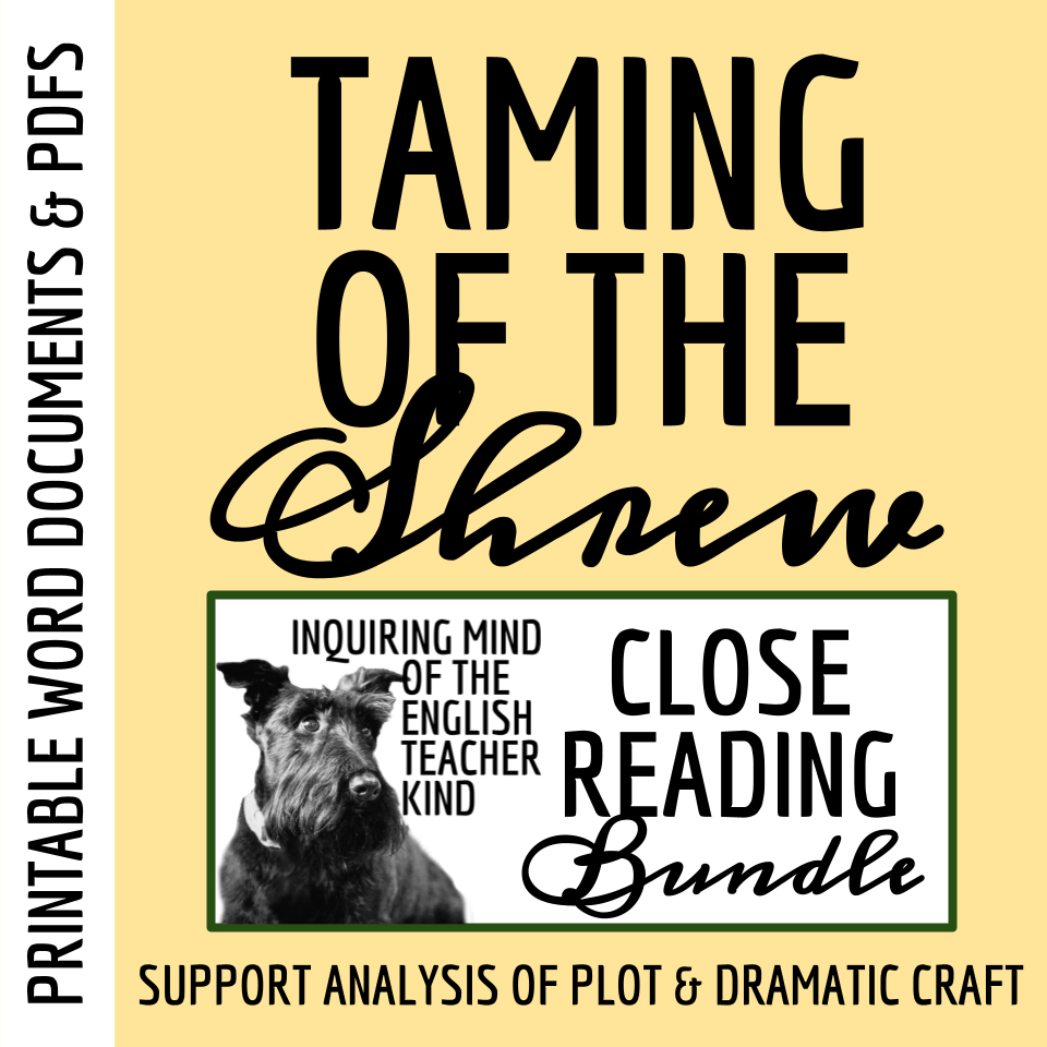 Taming of the Shrew Close Reading Worksheets Bundle