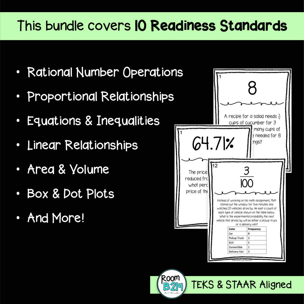 7th Grade Math Readiness Standards Scavenger Hunt BUNDLE | Made By Teachers