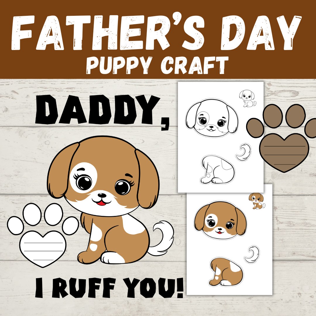 Fathers day crafts | fun activities for the end of year | puppy craft templates