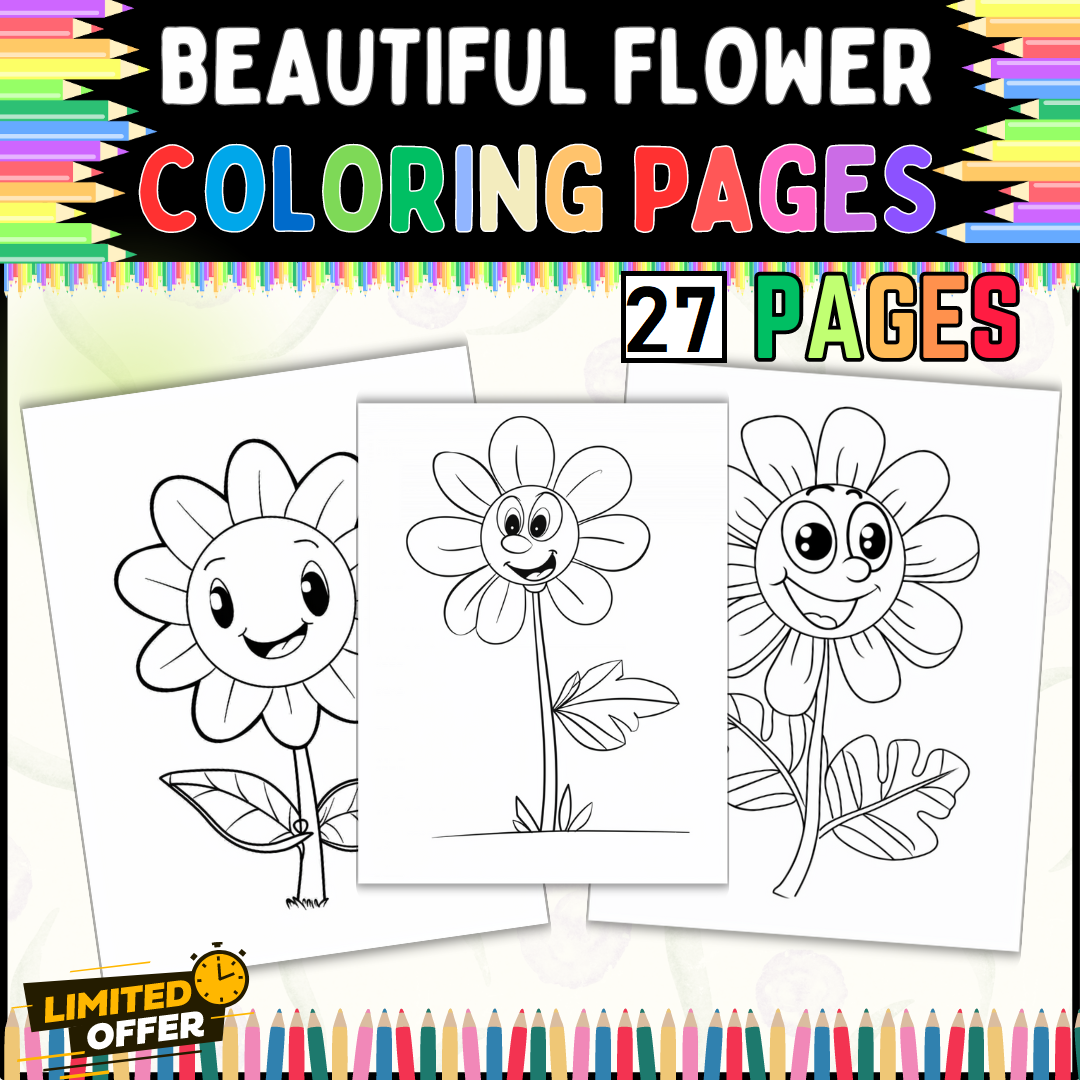 Beautiful Flower Coloring Pages for Summer spring Coloring Sheets 27 pages