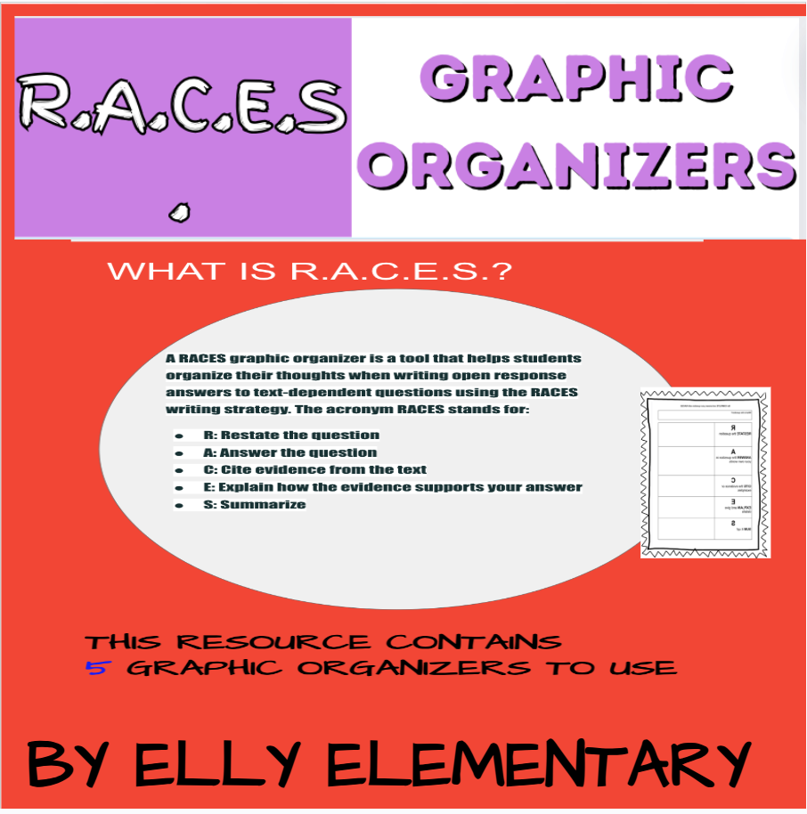 R.A.C.E.S READING RESPONSE TEMPLATES (5): CLASSWORK OR HOMEWORK