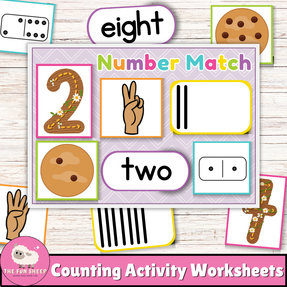 Counting Activity Worksheets | Number Match Practice Numbers 1 to 10