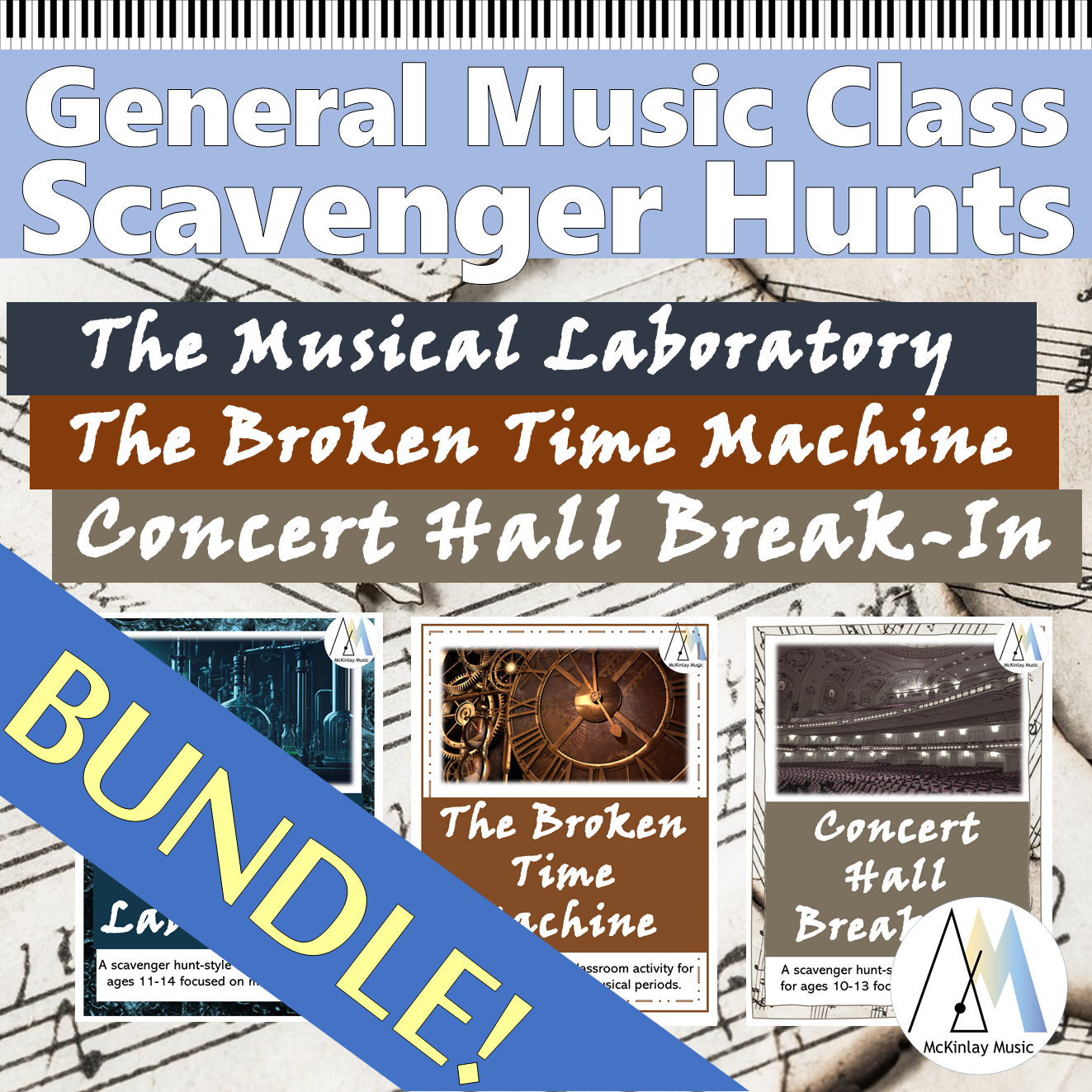 BUNDLE Music Class Scavenger Hunts - middle school general music games ...